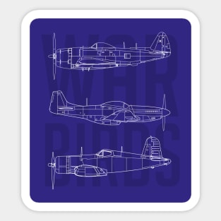 Vintage Wings Trio: Blueprint Edition Sticker